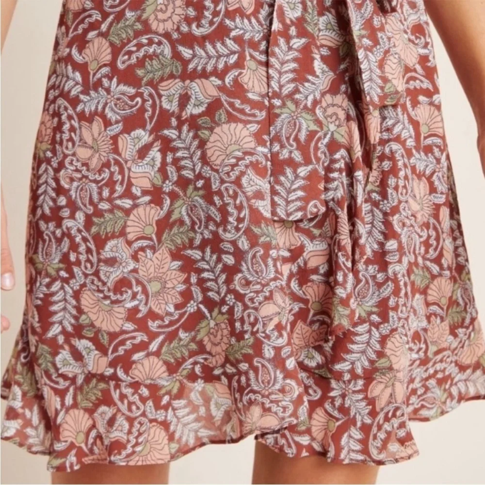 Anthropologie Luca Floral Mini Wrap Skirt NWT Size Small Petite SP